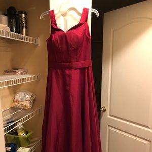 Burgundy ball gown, size 4/6 corset back